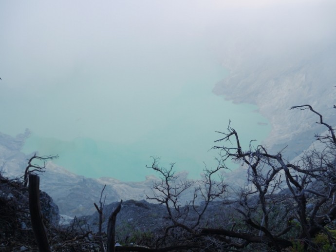 Acid Lake At Ijen Crater, Indonesia